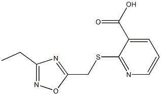 2-{[(3-ethyl-1,2,4-oxadiazol-5-yl)methyl]sulfanyl}pyridine-3-carboxylic acid Struktur