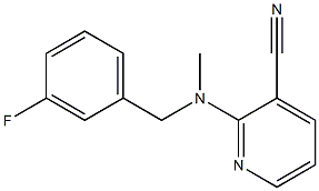 2-{[(3-fluorophenyl)methyl](methyl)amino}pyridine-3-carbonitrile Struktur