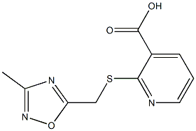 2-{[(3-methyl-1,2,4-oxadiazol-5-yl)methyl]sulfanyl}pyridine-3-carboxylic acid Struktur