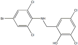 2-{[(4-bromo-2,6-dichlorophenyl)amino]methyl}-4,6-dichlorophenol Struktur