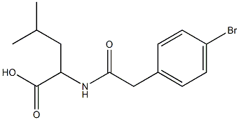 2-{[(4-bromophenyl)acetyl]amino}-4-methylpentanoic acid Struktur