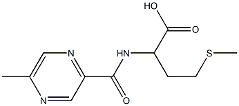 2-{[(5-methylpyrazin-2-yl)carbonyl]amino}-4-(methylthio)butanoic acid Struktur