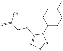 2-{[1-(4-methylcyclohexyl)-1H-1,2,3,4-tetrazol-5-yl]sulfanyl}acetic acid Struktur