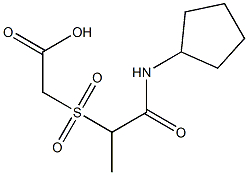 2-{[1-(cyclopentylcarbamoyl)ethane]sulfonyl}acetic acid Struktur