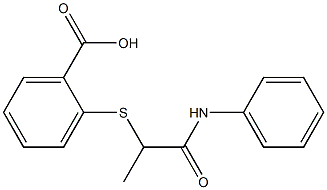 2-{[1-(phenylcarbamoyl)ethyl]sulfanyl}benzoic acid Struktur