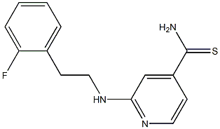 2-{[2-(2-fluorophenyl)ethyl]amino}pyridine-4-carbothioamide Struktur