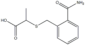 2-{[2-(aminocarbonyl)benzyl]thio}propanoic acid Struktur