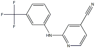 2-{[3-(trifluoromethyl)phenyl]amino}pyridine-4-carbonitrile Struktur