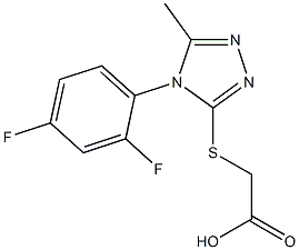 2-{[4-(2,4-difluorophenyl)-5-methyl-4H-1,2,4-triazol-3-yl]sulfanyl}acetic acid Struktur