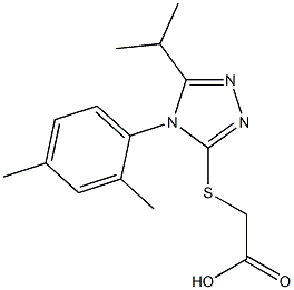 2-{[4-(2,4-dimethylphenyl)-5-(propan-2-yl)-4H-1,2,4-triazol-3-yl]sulfanyl}acetic acid Struktur