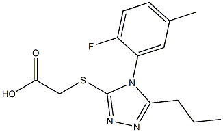 2-{[4-(2-fluoro-5-methylphenyl)-5-propyl-4H-1,2,4-triazol-3-yl]sulfanyl}acetic acid Struktur