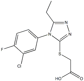 2-{[4-(3-chloro-4-fluorophenyl)-5-ethyl-4H-1,2,4-triazol-3-yl]sulfanyl}acetic acid Struktur