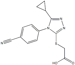 2-{[4-(4-cyanophenyl)-5-cyclopropyl-4H-1,2,4-triazol-3-yl]sulfanyl}acetic acid Struktur