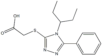 2-{[4-(pentan-3-yl)-5-phenyl-4H-1,2,4-triazol-3-yl]sulfanyl}acetic acid Struktur