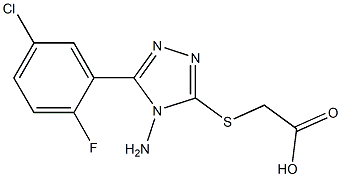 2-{[4-amino-5-(5-chloro-2-fluorophenyl)-4H-1,2,4-triazol-3-yl]sulfanyl}acetic acid Struktur