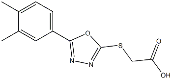 2-{[5-(3,4-dimethylphenyl)-1,3,4-oxadiazol-2-yl]sulfanyl}acetic acid Struktur