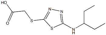 2-{[5-(pentan-3-ylamino)-1,3,4-thiadiazol-2-yl]sulfanyl}acetic acid Struktur