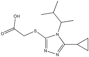 2-{[5-cyclopropyl-4-(3-methylbutan-2-yl)-4H-1,2,4-triazol-3-yl]sulfanyl}acetic acid Struktur