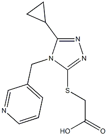 2-{[5-cyclopropyl-4-(pyridin-3-ylmethyl)-4H-1,2,4-triazol-3-yl]sulfanyl}acetic acid Struktur