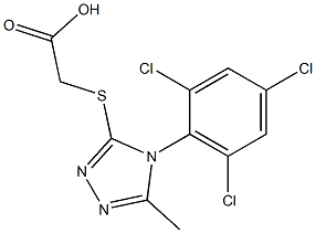 2-{[5-methyl-4-(2,4,6-trichlorophenyl)-4H-1,2,4-triazol-3-yl]sulfanyl}acetic acid Struktur