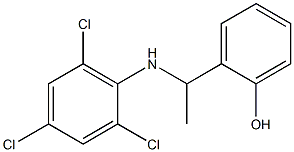 2-{1-[(2,4,6-trichlorophenyl)amino]ethyl}phenol Struktur