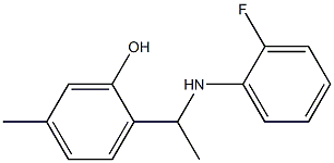 2-{1-[(2-fluorophenyl)amino]ethyl}-5-methylphenol Struktur