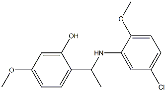 2-{1-[(5-chloro-2-methoxyphenyl)amino]ethyl}-5-methoxyphenol Struktur