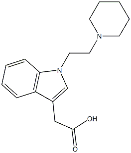 2-{1-[2-(piperidin-1-yl)ethyl]-1H-indol-3-yl}acetic acid Struktur