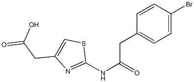 2-{2-[2-(4-bromophenyl)acetamido]-1,3-thiazol-4-yl}acetic acid Struktur