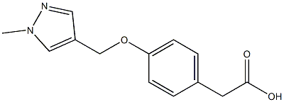 2-{4-[(1-methyl-1H-pyrazol-4-yl)methoxy]phenyl}acetic acid Struktur