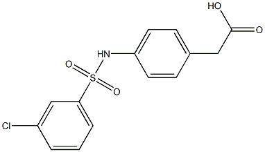 2-{4-[(3-chlorobenzene)sulfonamido]phenyl}acetic acid Struktur