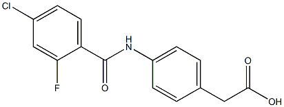 2-{4-[(4-chloro-2-fluorobenzene)amido]phenyl}acetic acid Struktur