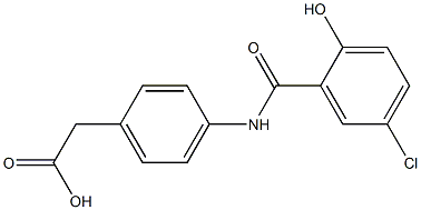 2-{4-[(5-chloro-2-hydroxybenzene)amido]phenyl}acetic acid Struktur