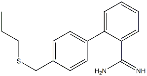 2-{4-[(propylsulfanyl)methyl]phenyl}benzene-1-carboximidamide Struktur