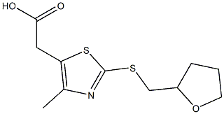 2-{4-methyl-2-[(oxolan-2-ylmethyl)sulfanyl]-1,3-thiazol-5-yl}acetic acid Struktur