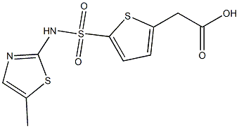 2-{5-[(5-methyl-1,3-thiazol-2-yl)sulfamoyl]thiophen-2-yl}acetic acid Struktur