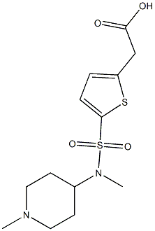 2-{5-[methyl(1-methylpiperidin-4-yl)sulfamoyl]thiophen-2-yl}acetic acid Struktur