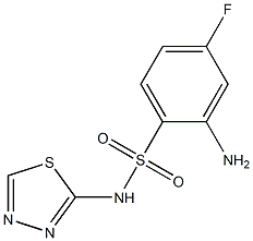 2-amino-4-fluoro-N-(1,3,4-thiadiazol-2-yl)benzene-1-sulfonamide Struktur