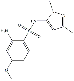 2-amino-N-(1,3-dimethyl-1H-pyrazol-5-yl)-4-methoxybenzene-1-sulfonamide Struktur