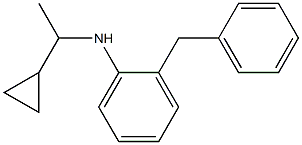 2-benzyl-N-(1-cyclopropylethyl)aniline Struktur