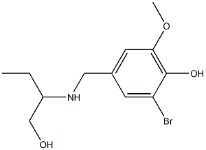 2-bromo-4-{[(1-hydroxybutan-2-yl)amino]methyl}-6-methoxyphenol Struktur