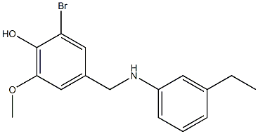 2-bromo-4-{[(3-ethylphenyl)amino]methyl}-6-methoxyphenol Struktur