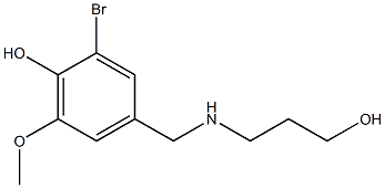 2-bromo-4-{[(3-hydroxypropyl)amino]methyl}-6-methoxyphenol Struktur