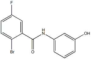 2-bromo-5-fluoro-N-(3-hydroxyphenyl)benzamide Struktur