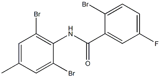 2-bromo-N-(2,6-dibromo-4-methylphenyl)-5-fluorobenzamide Struktur