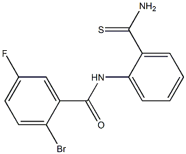 2-bromo-N-(2-carbamothioylphenyl)-5-fluorobenzamide Struktur