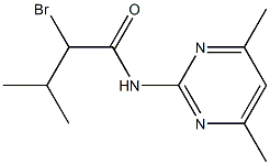 2-bromo-N-(4,6-dimethylpyrimidin-2-yl)-3-methylbutanamide Struktur