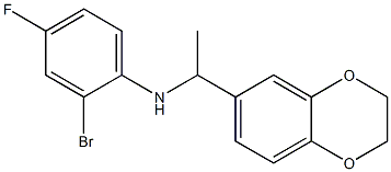 2-bromo-N-[1-(2,3-dihydro-1,4-benzodioxin-6-yl)ethyl]-4-fluoroaniline Struktur