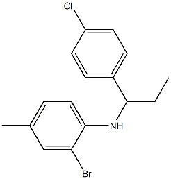 2-bromo-N-[1-(4-chlorophenyl)propyl]-4-methylaniline Struktur