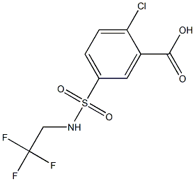 2-chloro-5-[(2,2,2-trifluoroethyl)sulfamoyl]benzoic acid Struktur